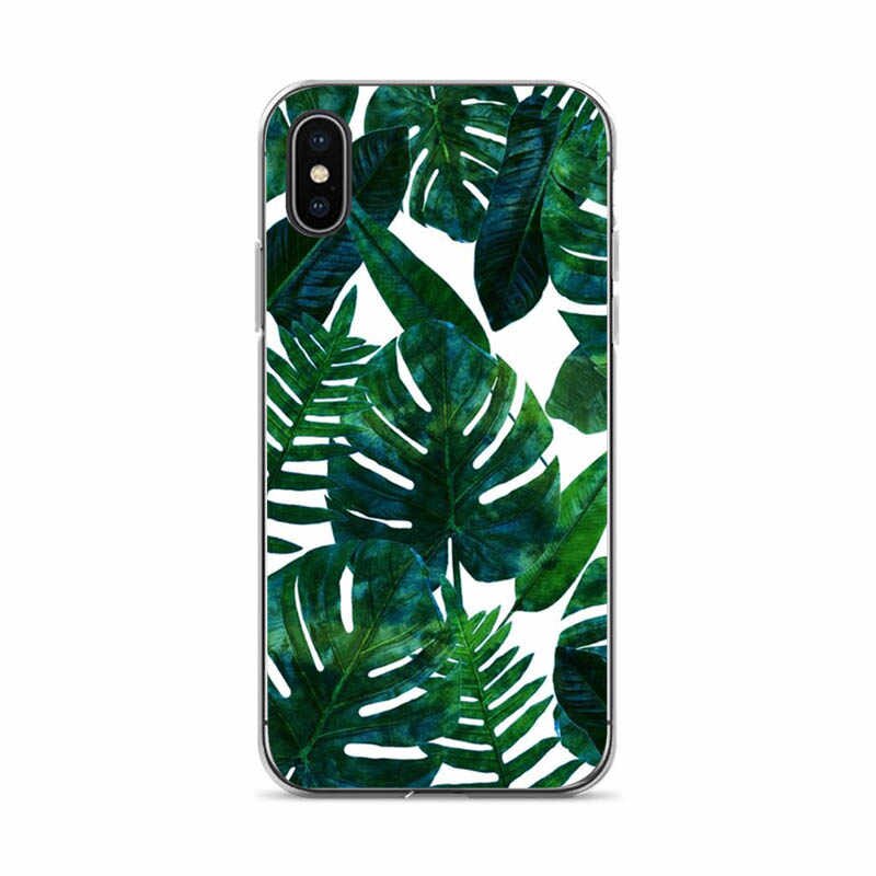 Kuliai Tropical Leaf Wallpaper Soft Silicone Cover - Iphone Watercolor Tropical Plant - HD Wallpaper 
