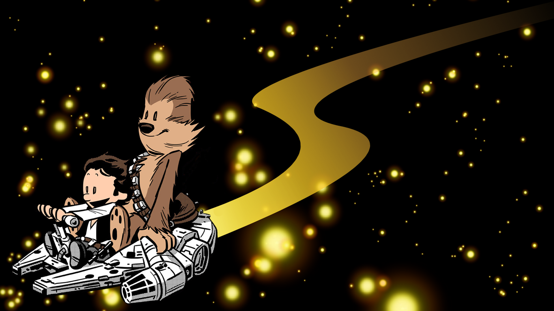 Calvin And Hobbes Han And Chewie - HD Wallpaper 