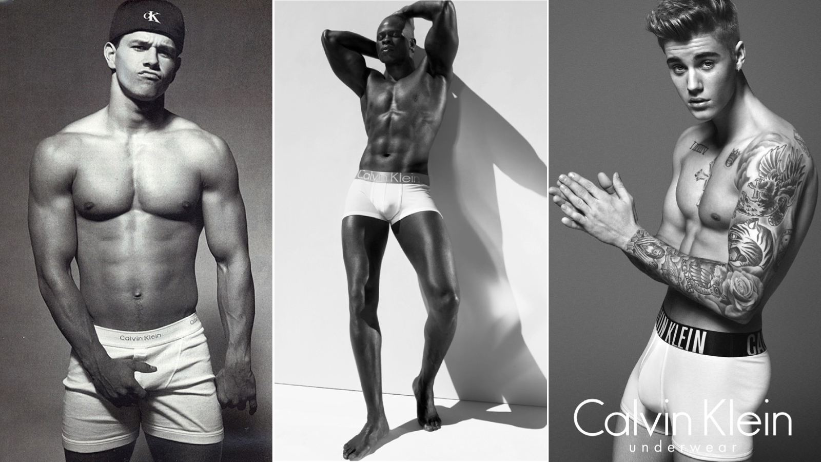 Mark Wahlberg, Djimon Hounsou And Justin Bieber For - Justin Bieber Mark Wahlberg Calvin Klein - HD Wallpaper 