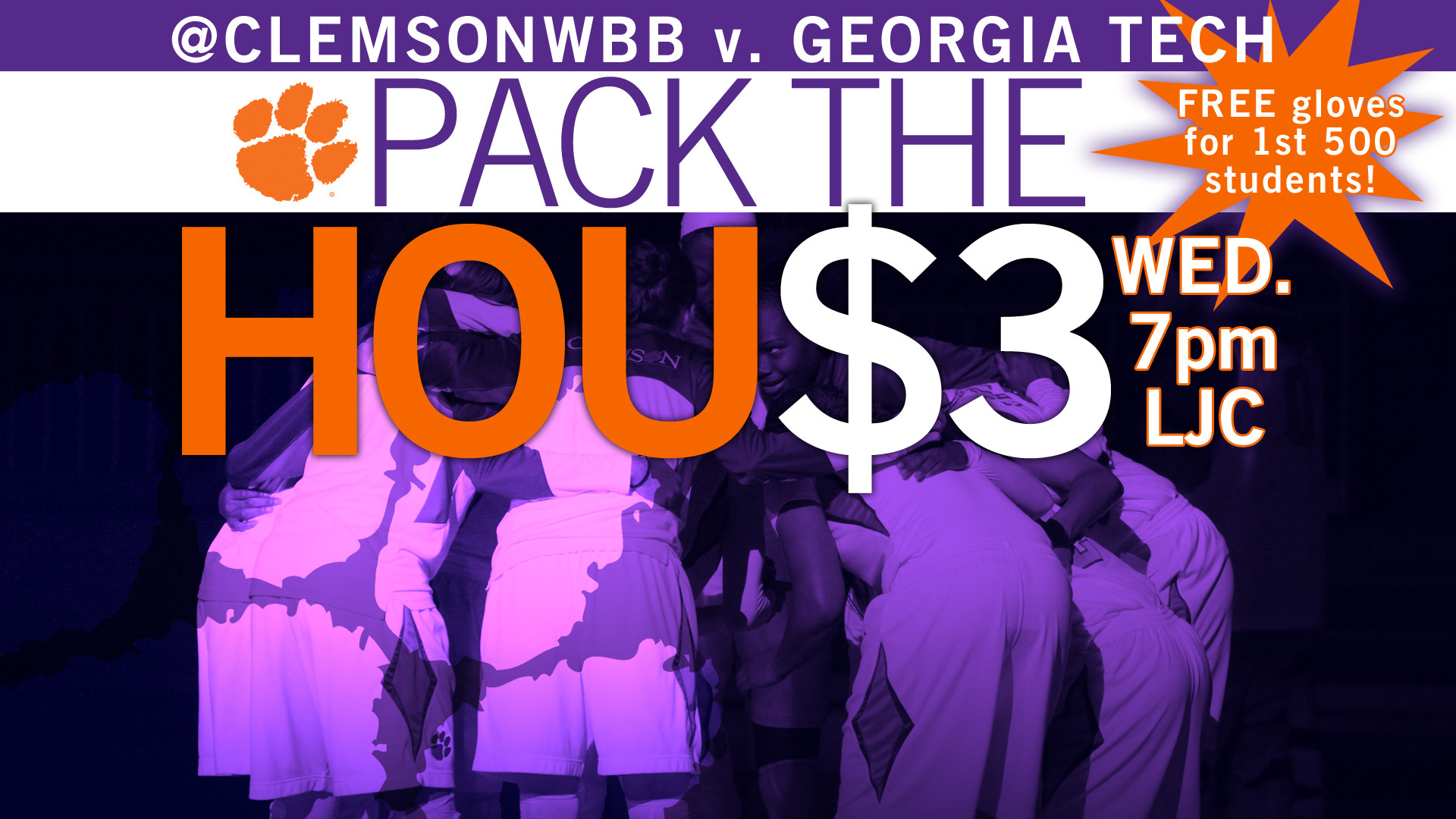 @clemsonwbb Meets Georgia Tech On Wed - Clemson Tiger Paw - HD Wallpaper 