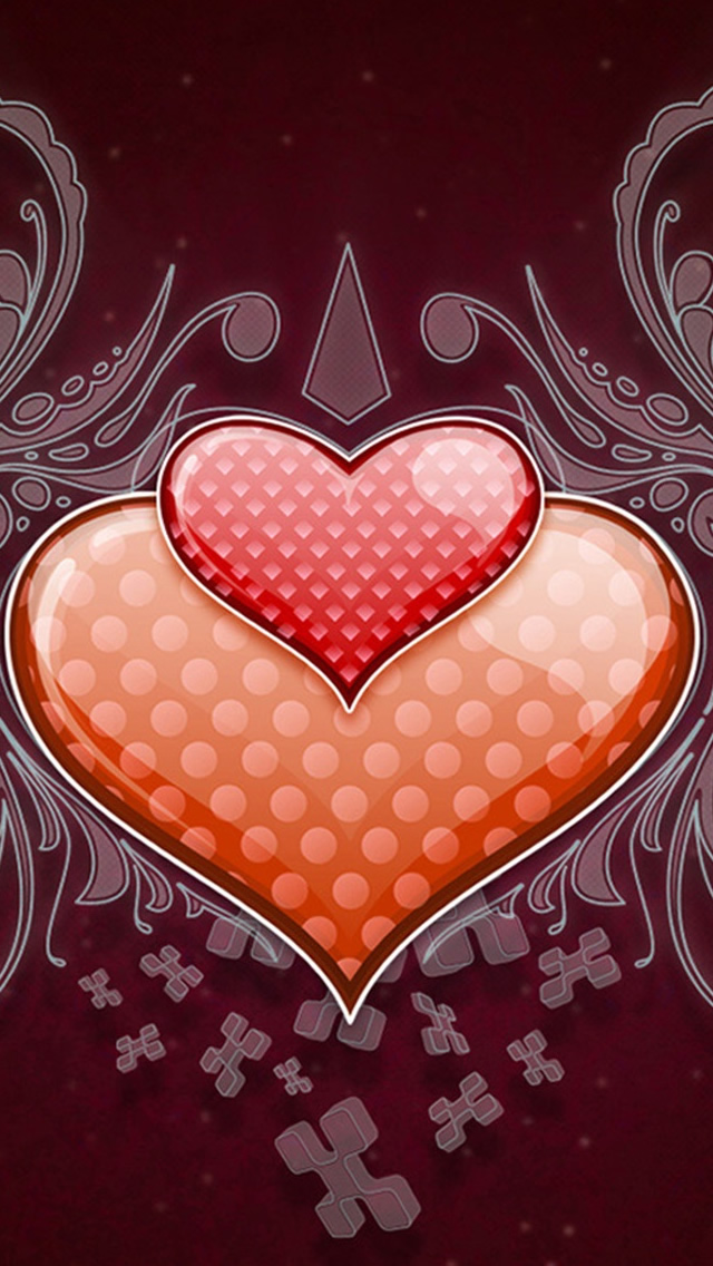 Heart Love Vector Wide Iphone Wallpaper - Love Hearts - HD Wallpaper 