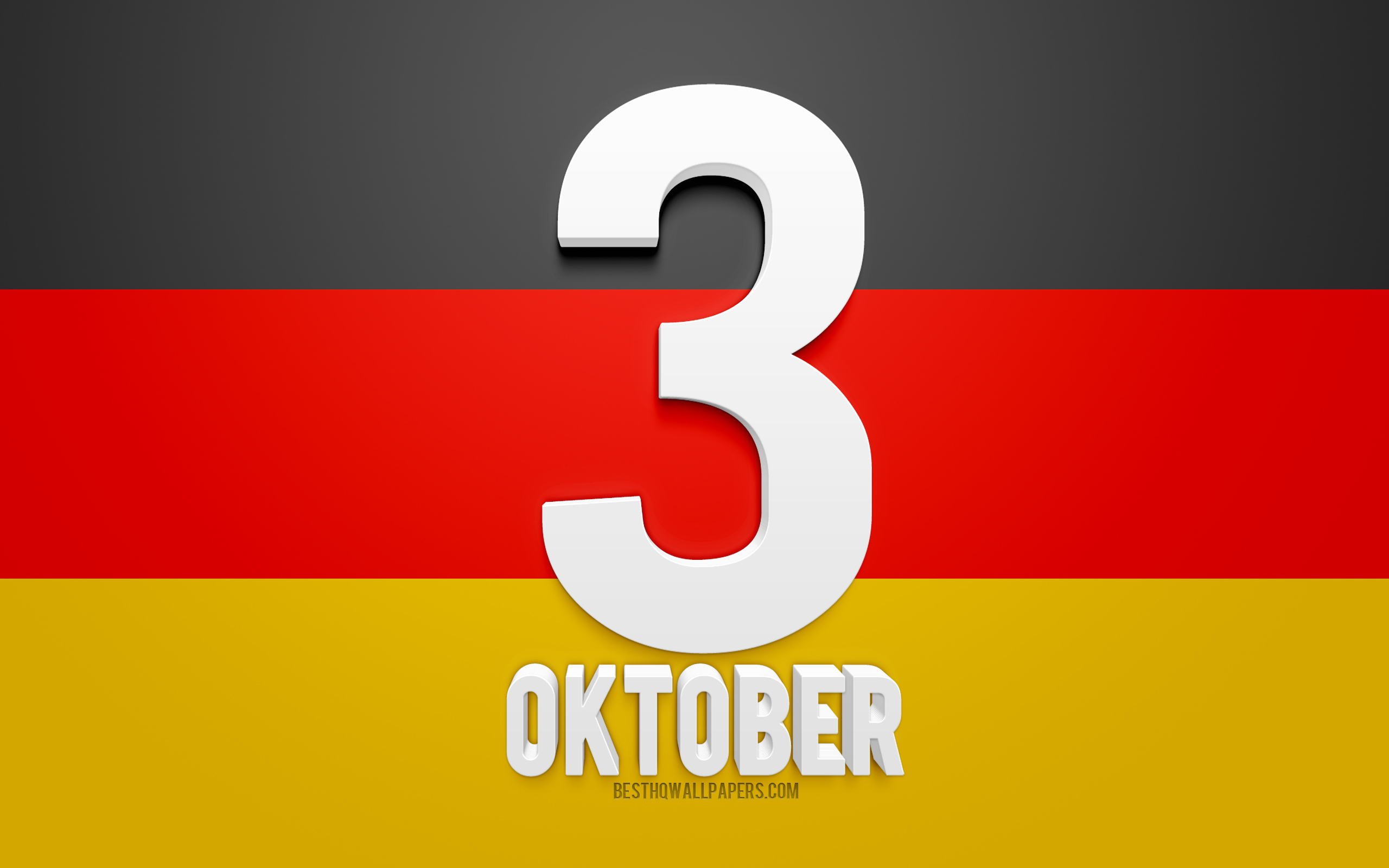 German Unity Day, 3 October, German Flag, 3d Art, Congratulations, - Number - HD Wallpaper 