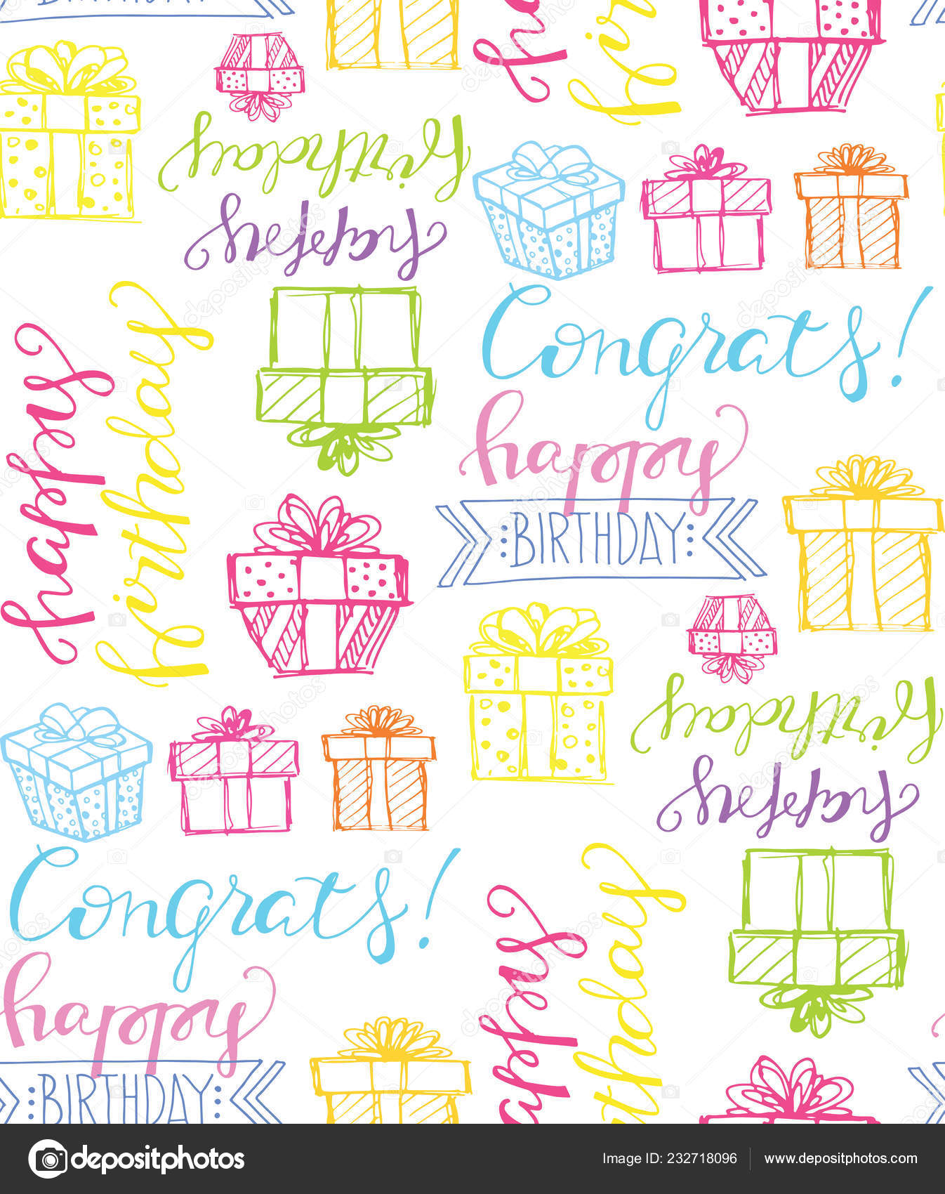 Happy Birthday Pattern Background - HD Wallpaper 
