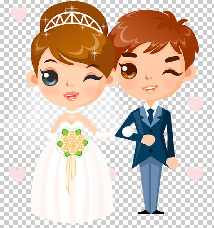 Wedding Invitation Cartoon Png, Clipart, Boy, Bride, - Bride And Groom  Cartoon - 728x774 Wallpaper 