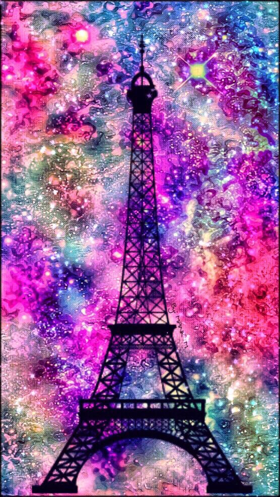 Galaxy Eiffel Tower - Glitter Pink Eiffel Tower - HD Wallpaper 