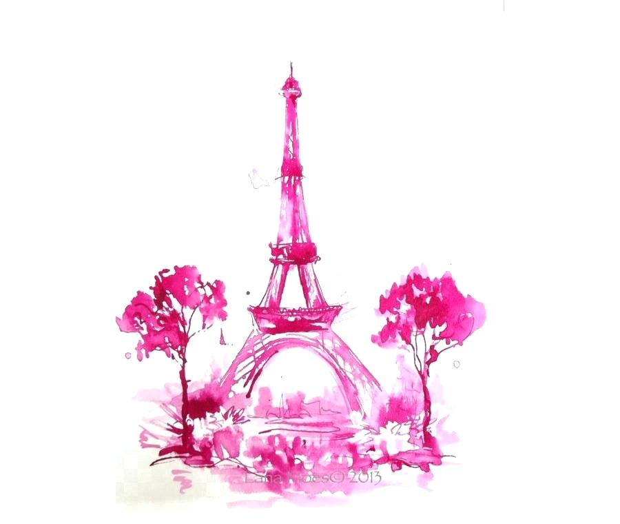 Eiffel Tower Wallpaper Tower Tower Drawing Pink Purple - Pink Eiffel Tower Png - HD Wallpaper 