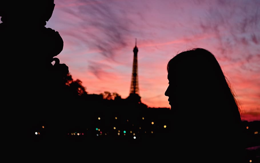 Beautiful, Lips, Light, Sun, Shadow, Girl, Face, Eiffel - Evening - HD Wallpaper 