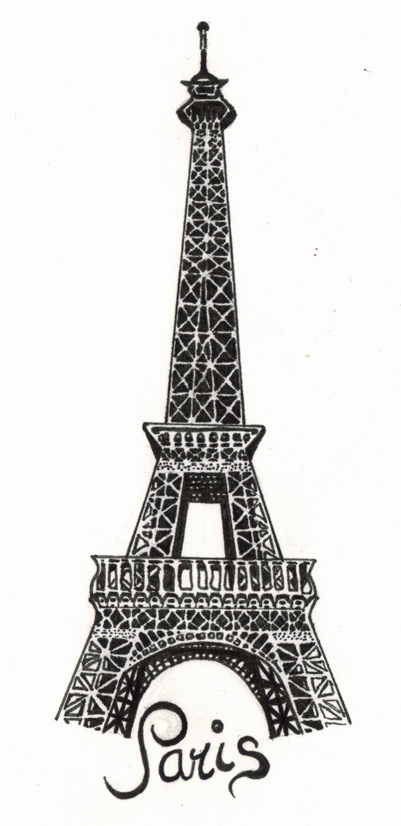 Eiffel Tower Paris Drawing - Steeple - HD Wallpaper 