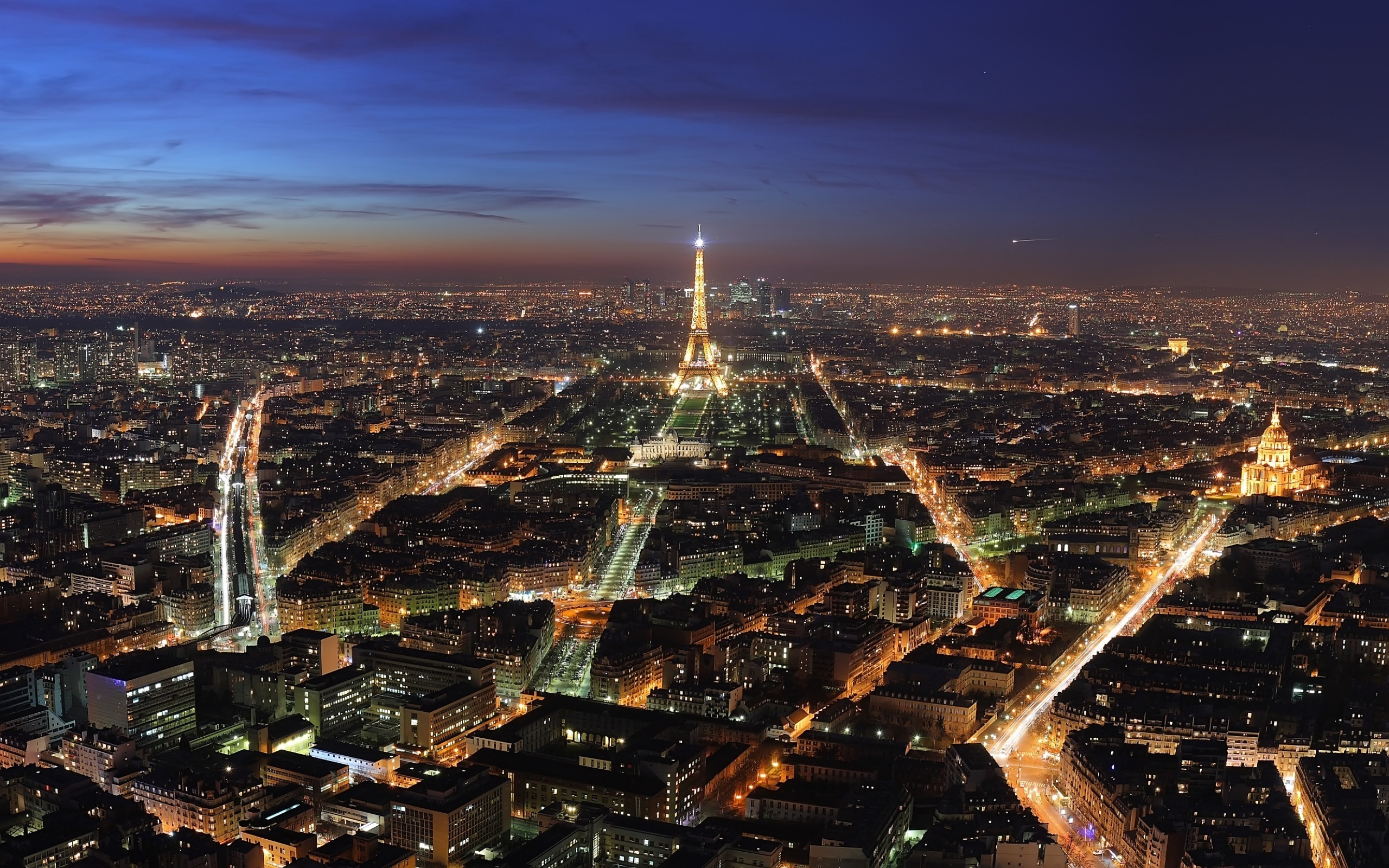 Beautiful Eiffel Tower Paris City At Night Wallpaper - Paris Night - HD Wallpaper 