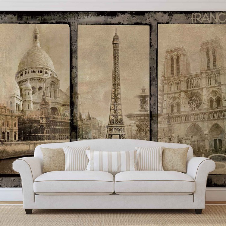 Paris City Wallpaper Mural - Tropical Waterfall Wallpaper Murals - HD Wallpaper 
