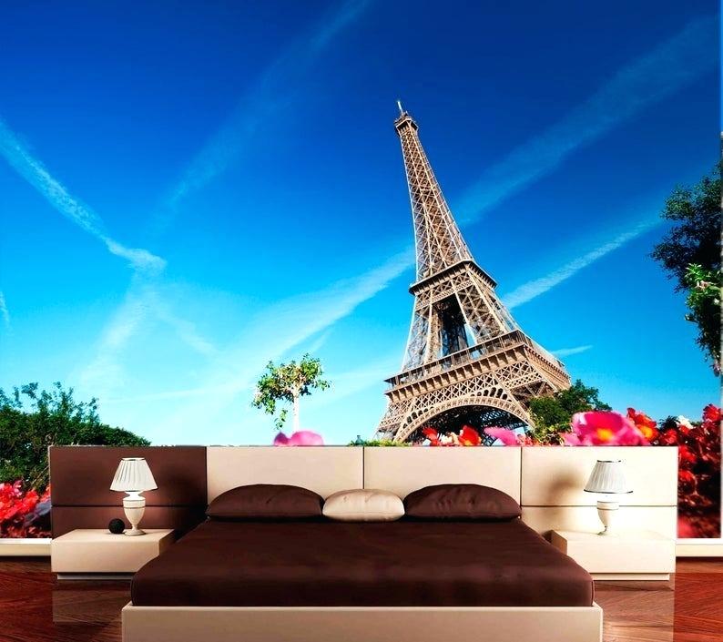 Paris Wall Mural Eifel Tower Panorama Wall Art Paris - Париж На 8 Марта - HD Wallpaper 