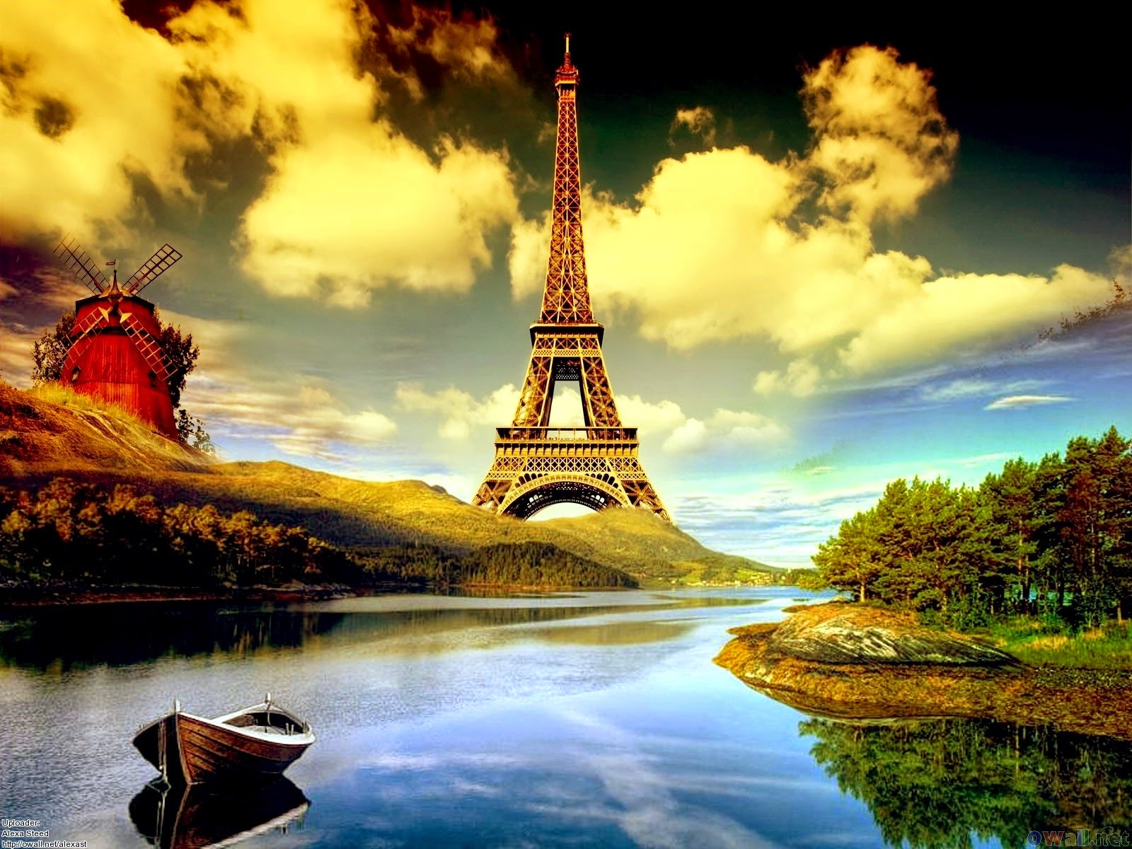 Background Eiffel Tower Wallpaper Hd - 1600x1200 Wallpaper 