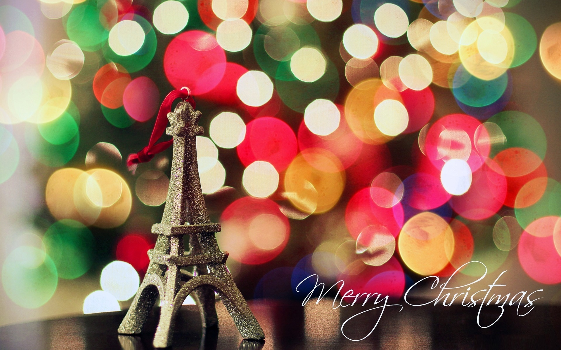 Eiffel Tower Christmas Lights - Merry Christmas Eiffel Tower - HD Wallpaper 