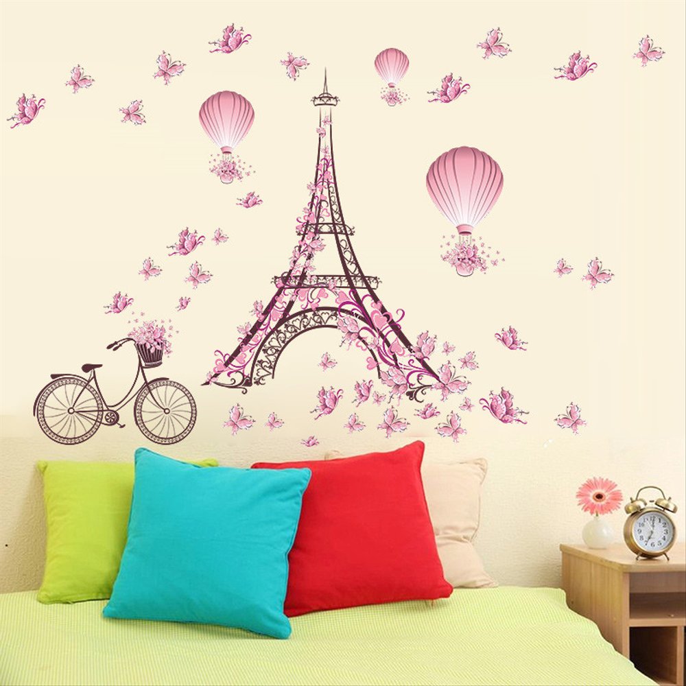 Import Promo Wall Stiker Menara Eiffel Romantis Cinta - Pared Decoracion Torre Eiffel - HD Wallpaper 