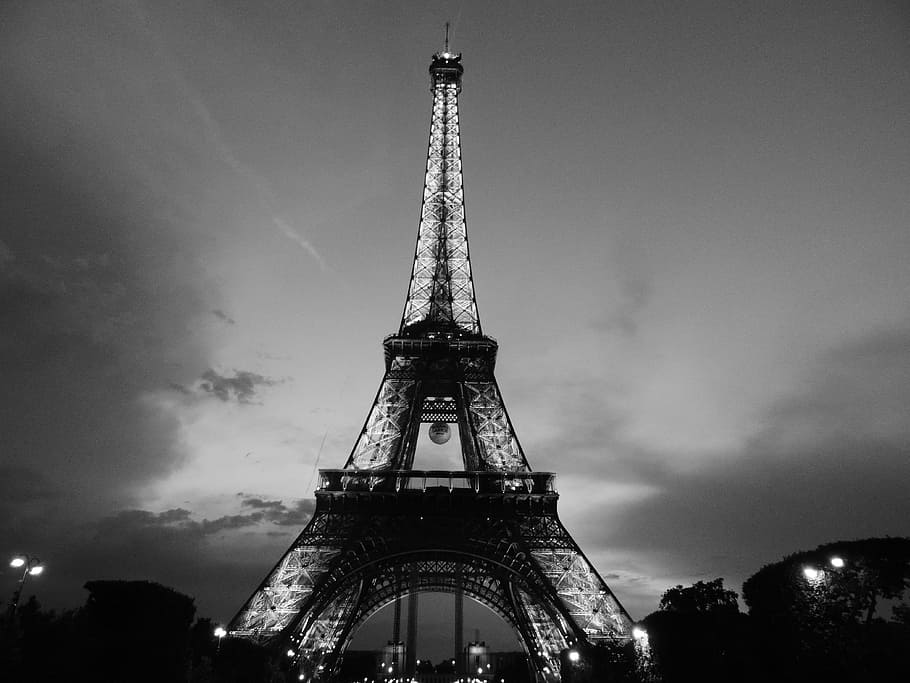Grayscale Photography Of Eiffel Tower, Paris, City, - Paris Preto E Branco - HD Wallpaper 
