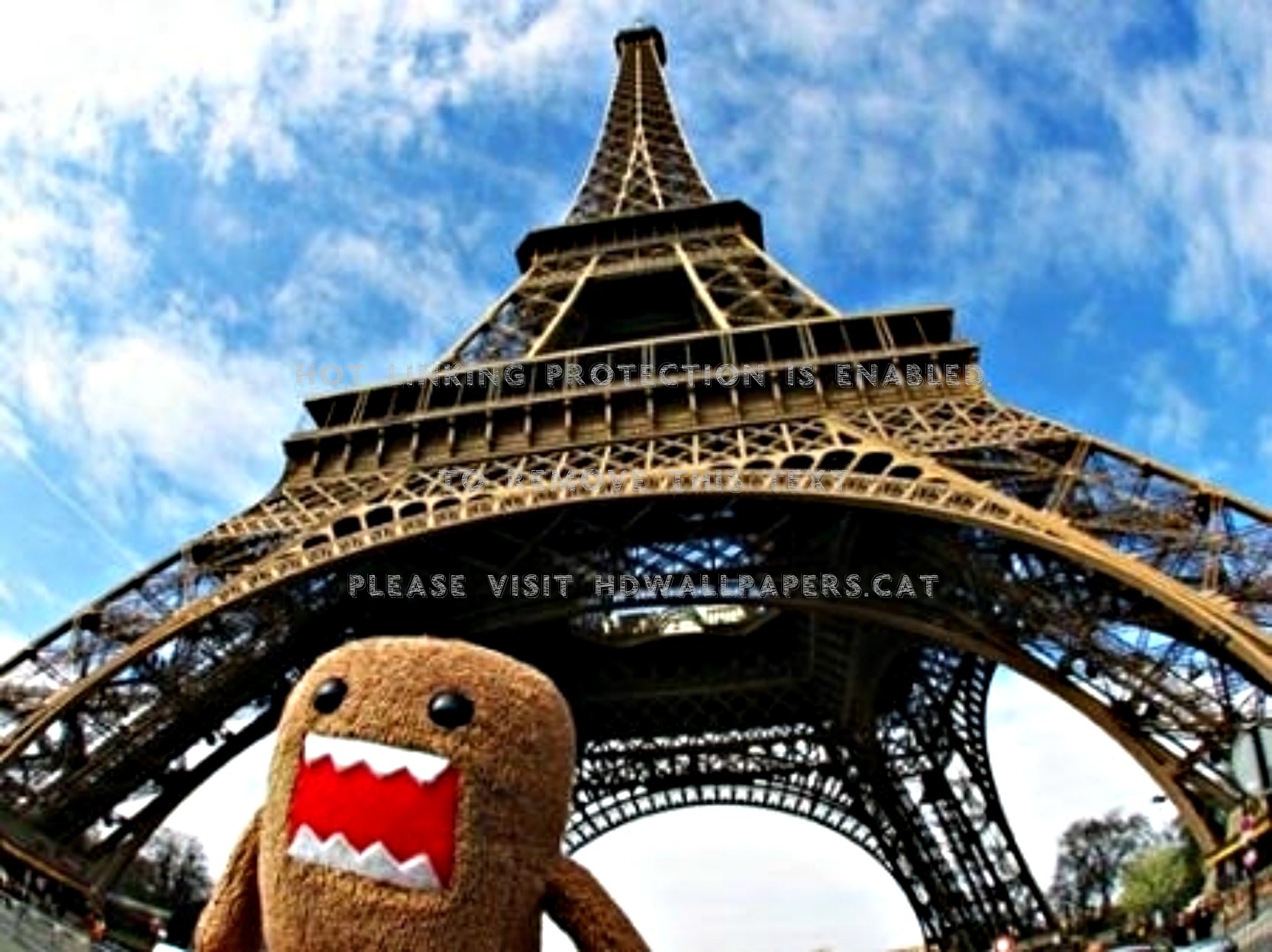Domo Cartoon Cute Tower Random - Eiffel Tower - HD Wallpaper 