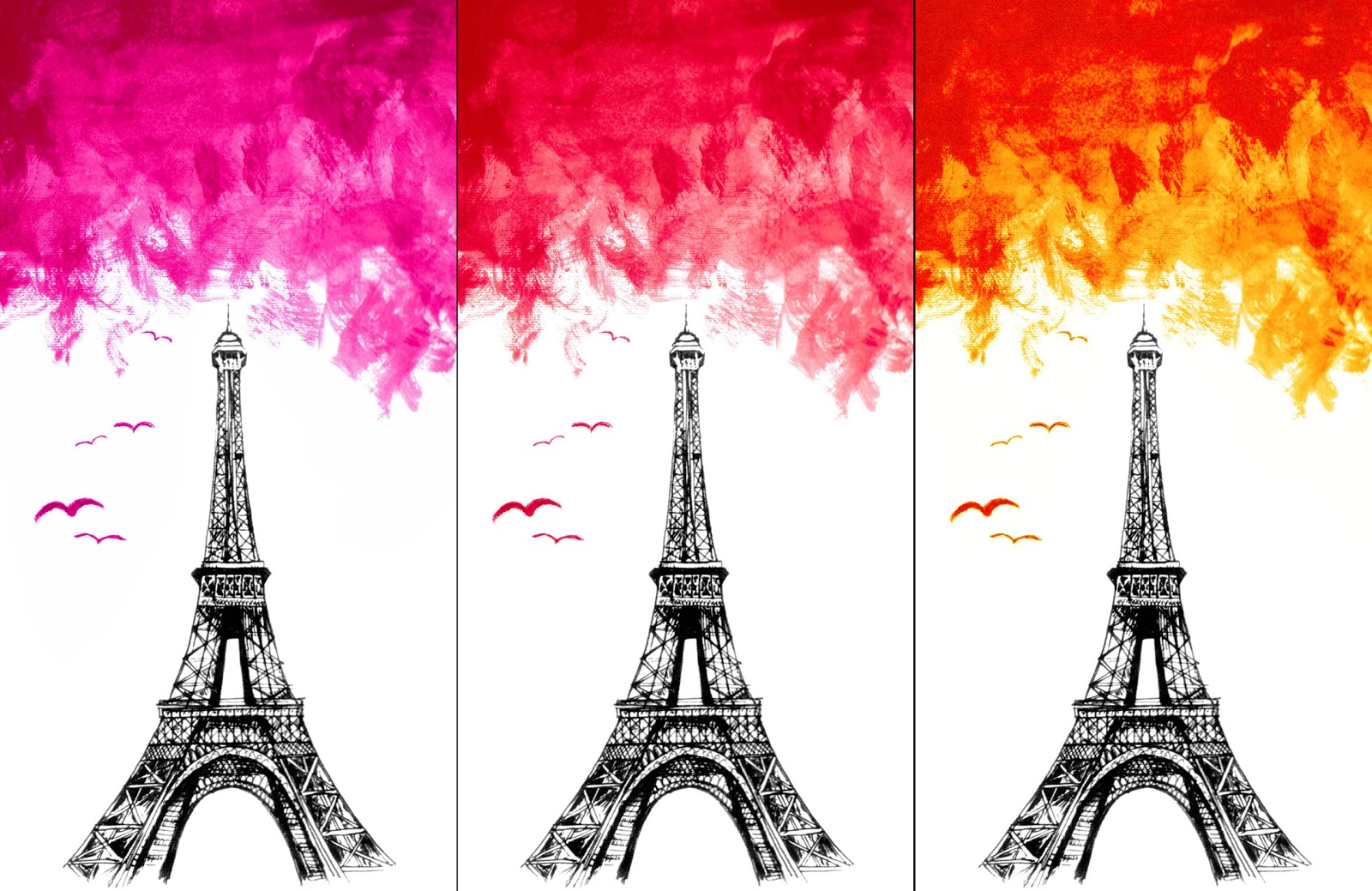 Eiffel Tower - Drawing Eiffel Tower Pink Background - HD Wallpaper 