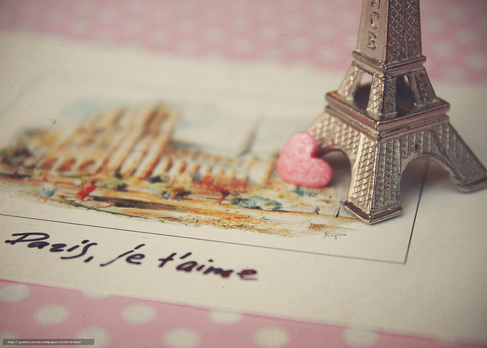 Download Wallpaper Paris, Love, Postcard Free Desktop - Paris Je T Aime - HD Wallpaper 