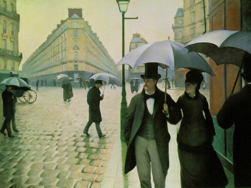 Paris Street On A Rainy Day, 1877, Gustave Caillebotte - HD Wallpaper 