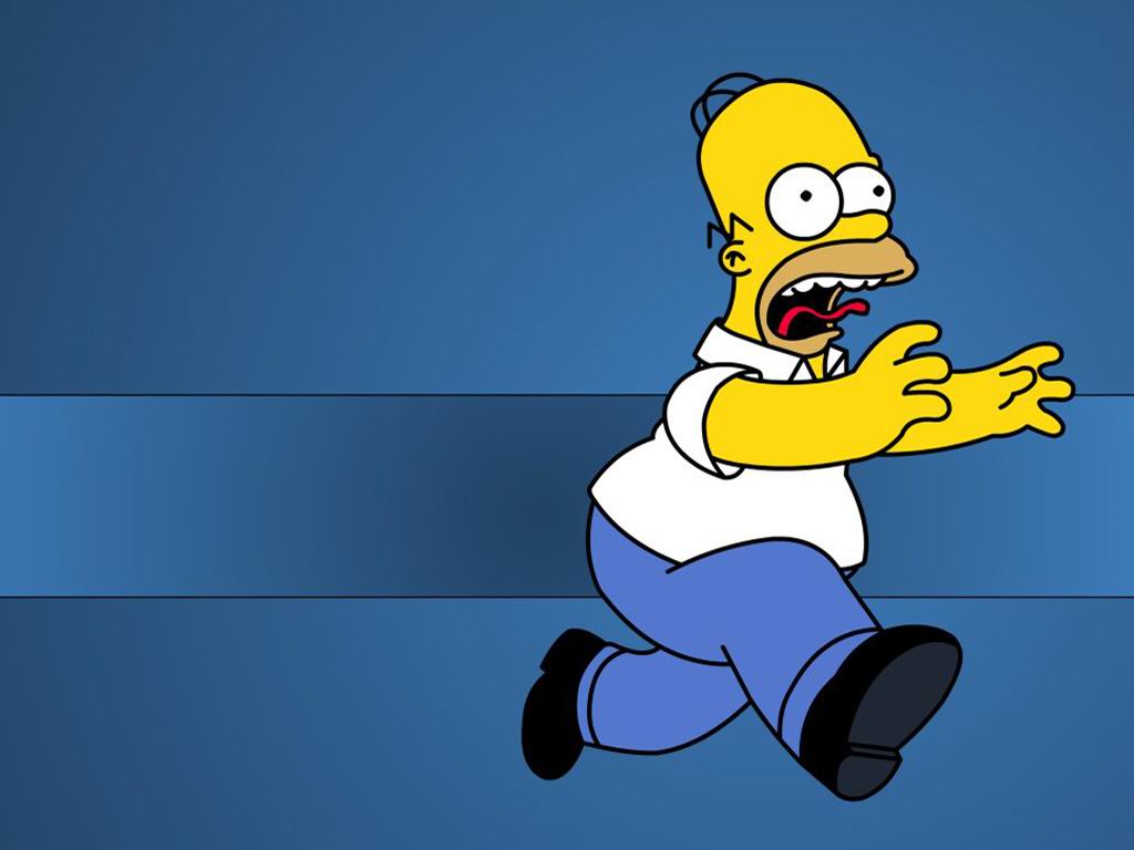 The Simpsons - Homer Simpson Running - HD Wallpaper 
