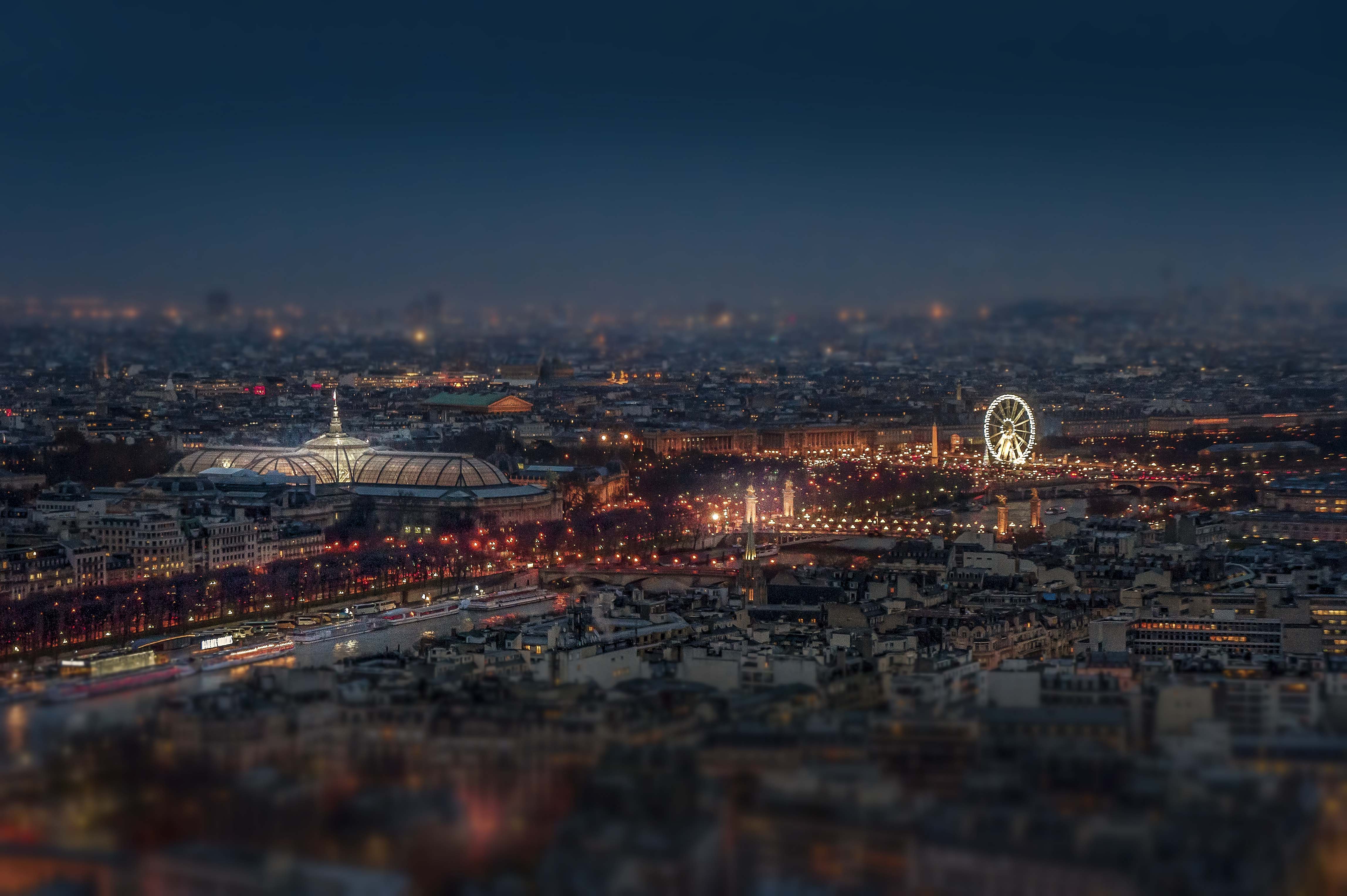 Paris Vu Du Ciel Nuit - HD Wallpaper 