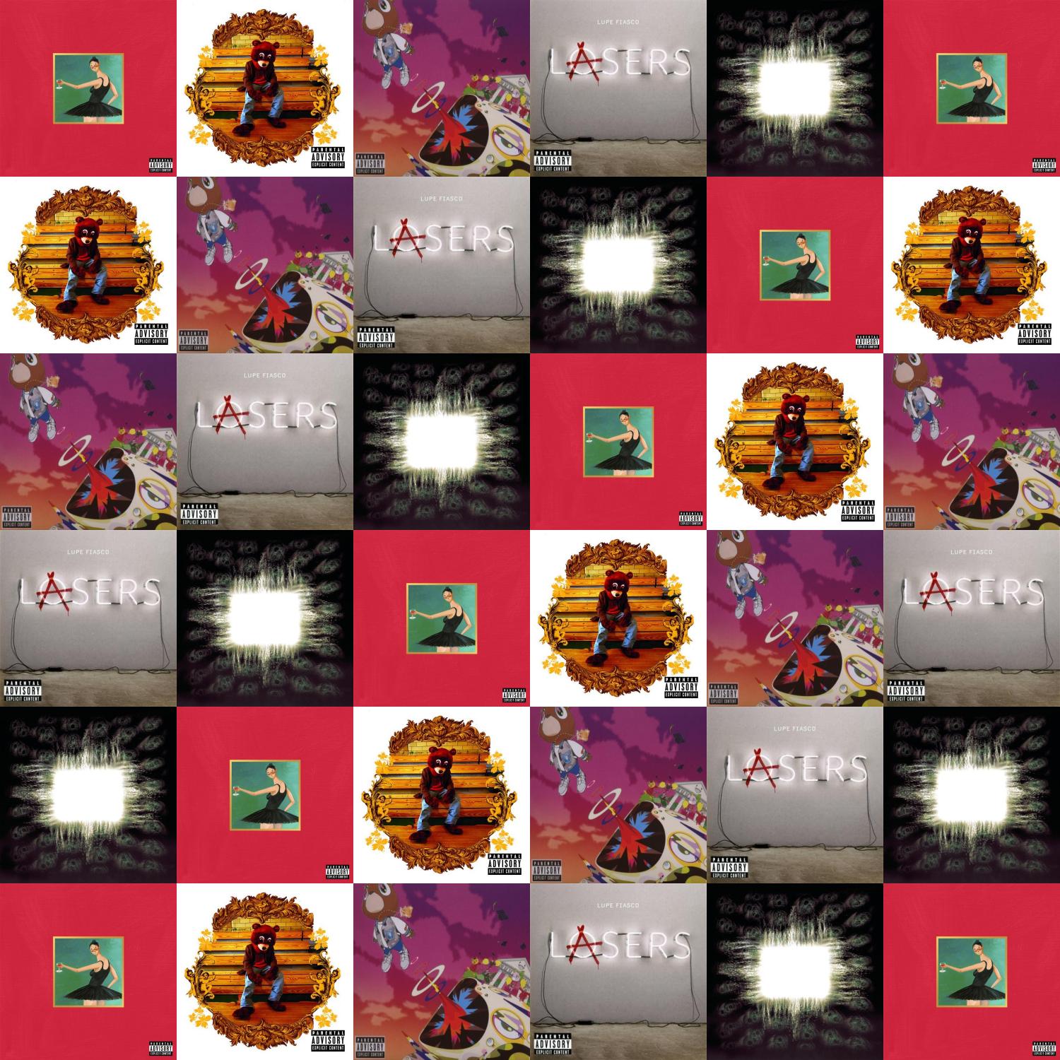 Kanye West Album Collage - HD Wallpaper 