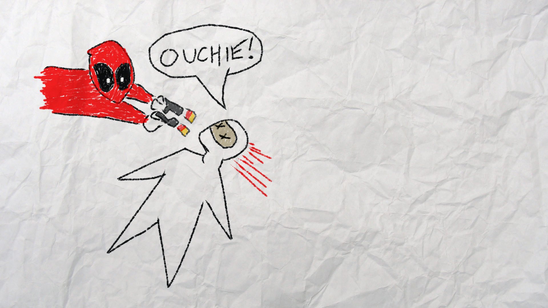 Deadpool Cartoon Drawing Movie - HD Wallpaper 