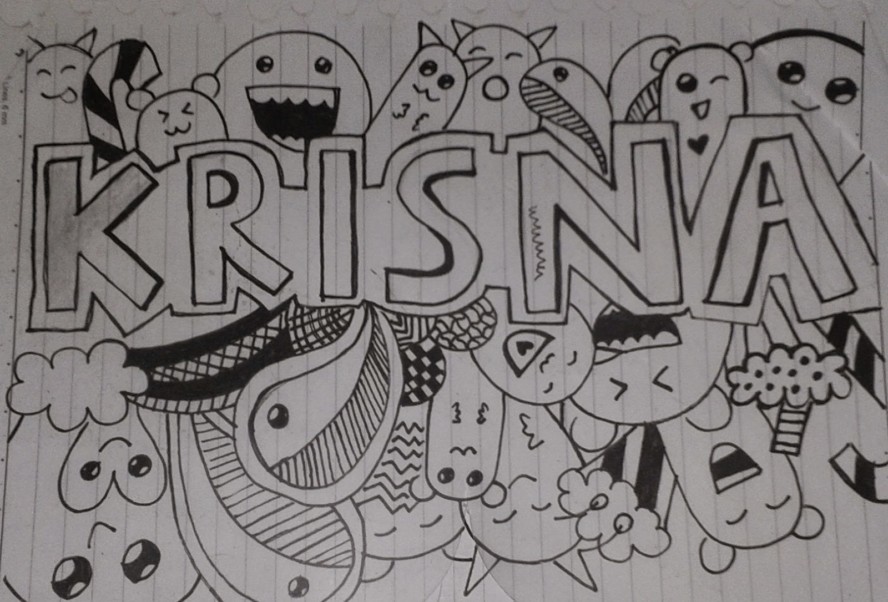 Contoh Doodle Art Nama Name Krisna - Doodle Art Nama Krisna - HD Wallpaper 