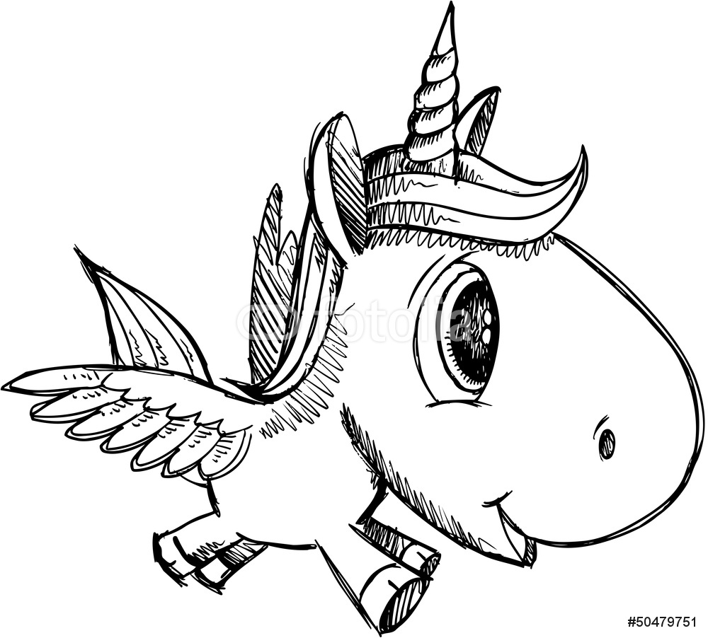 Unicorn Sketch Art - HD Wallpaper 