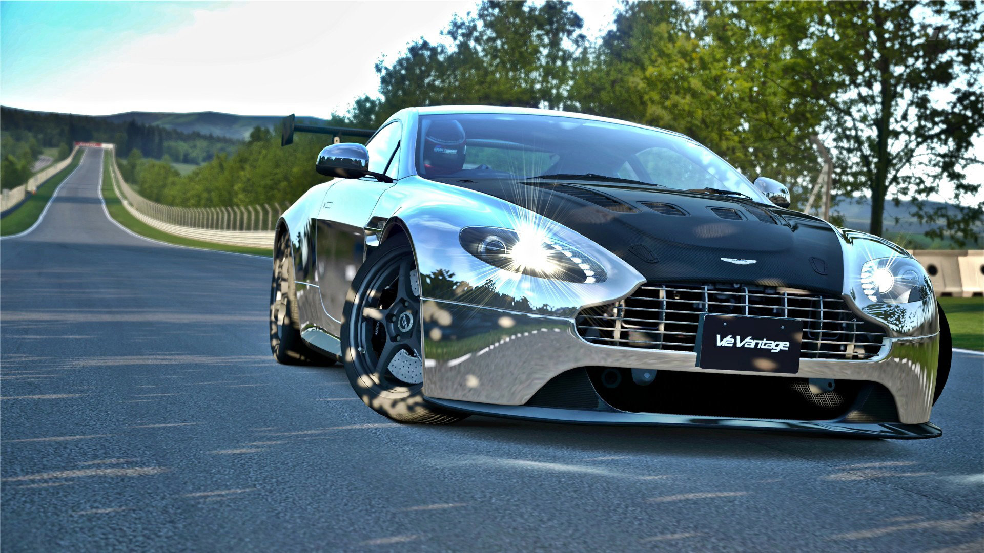 Free Aston Martin V12 Vantage High Quality Wallpaper - Aston Martin Vantage Chrome - HD Wallpaper 