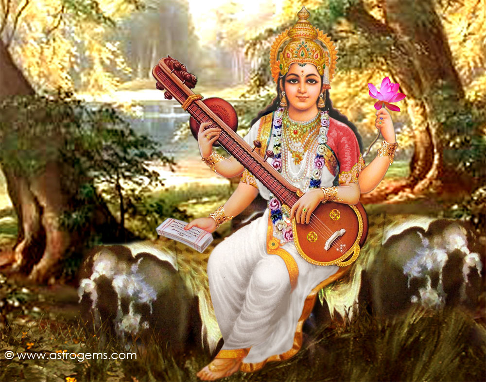 Beautiful Images Of Maa Saraswati - HD Wallpaper 