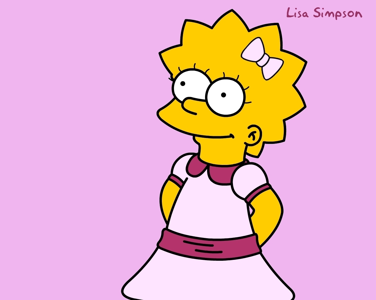 Lisa Rose Dress Fond D’écran - Lisa Simpson Pink Dress - HD Wallpaper 