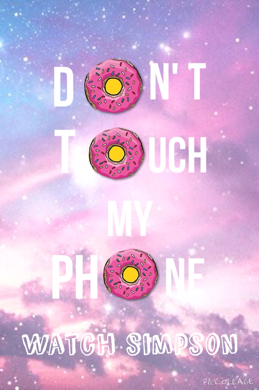 Donuts, Simpsons, And Pink Image - Dont Touch My Phone Donut - HD Wallpaper 