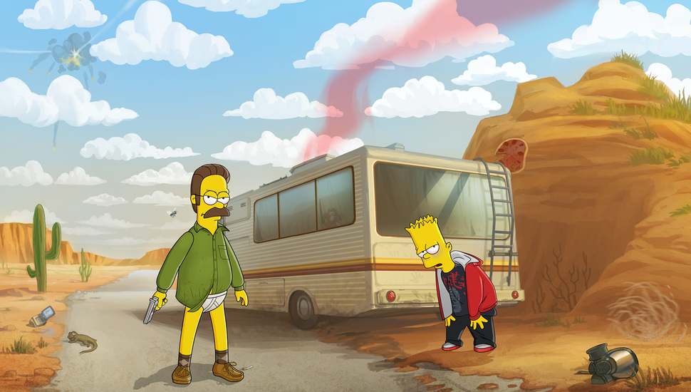 Ned Flanders, The Simpsons, Bart Simpson, Breaking - Breaking Bad Los Simpsons - HD Wallpaper 