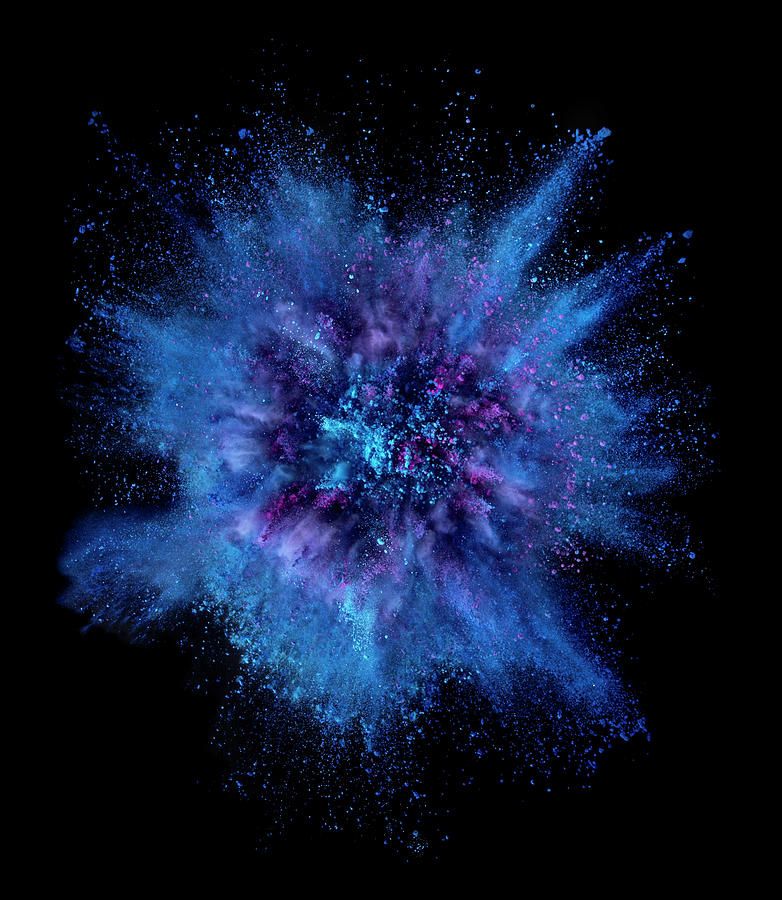 Blue Color Explosion - HD Wallpaper 