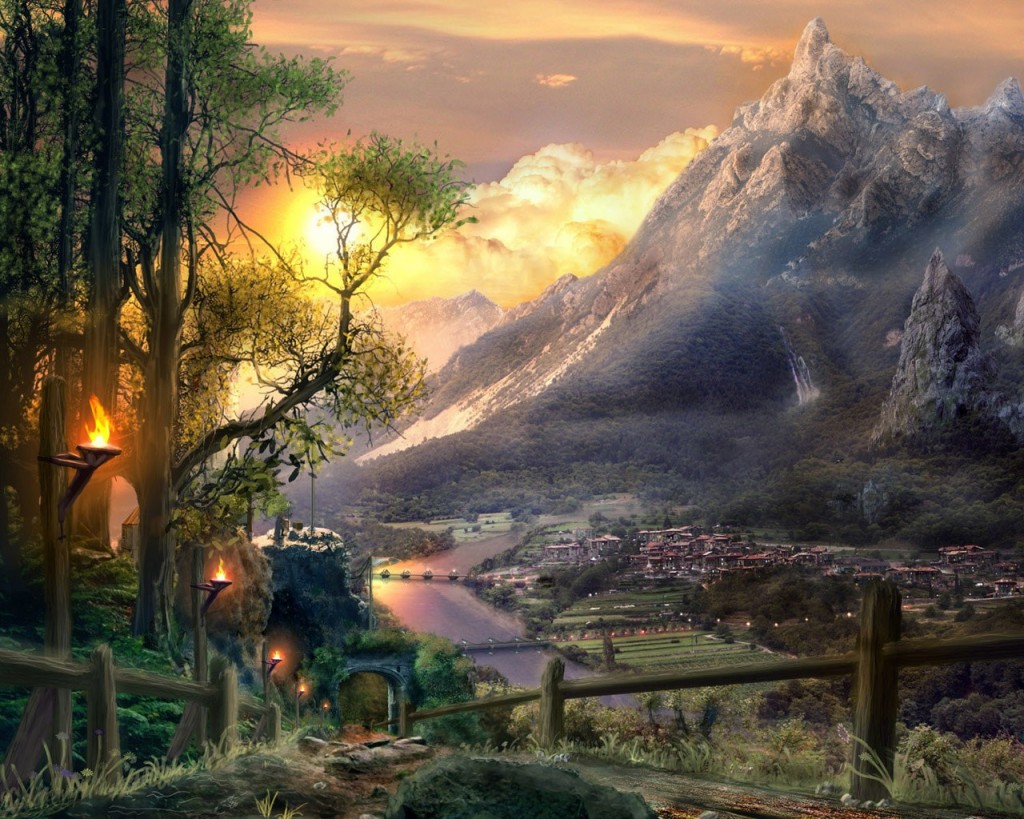 30 Imaginative Fantasy Landscapes Stunning Fantasy - Fantasy City On River - HD Wallpaper 