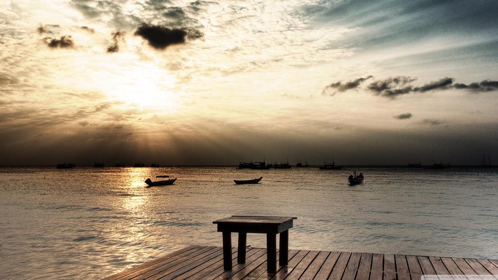 Dock Pier Ocean Sunlight Boats Hd Wallpaper,nature - Wayne Dyer Mindfulness Quotes - HD Wallpaper 