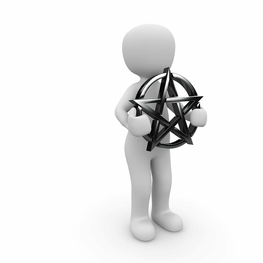 White Human Standing While Holding Star, Pentacle, - Pentagram - HD Wallpaper 
