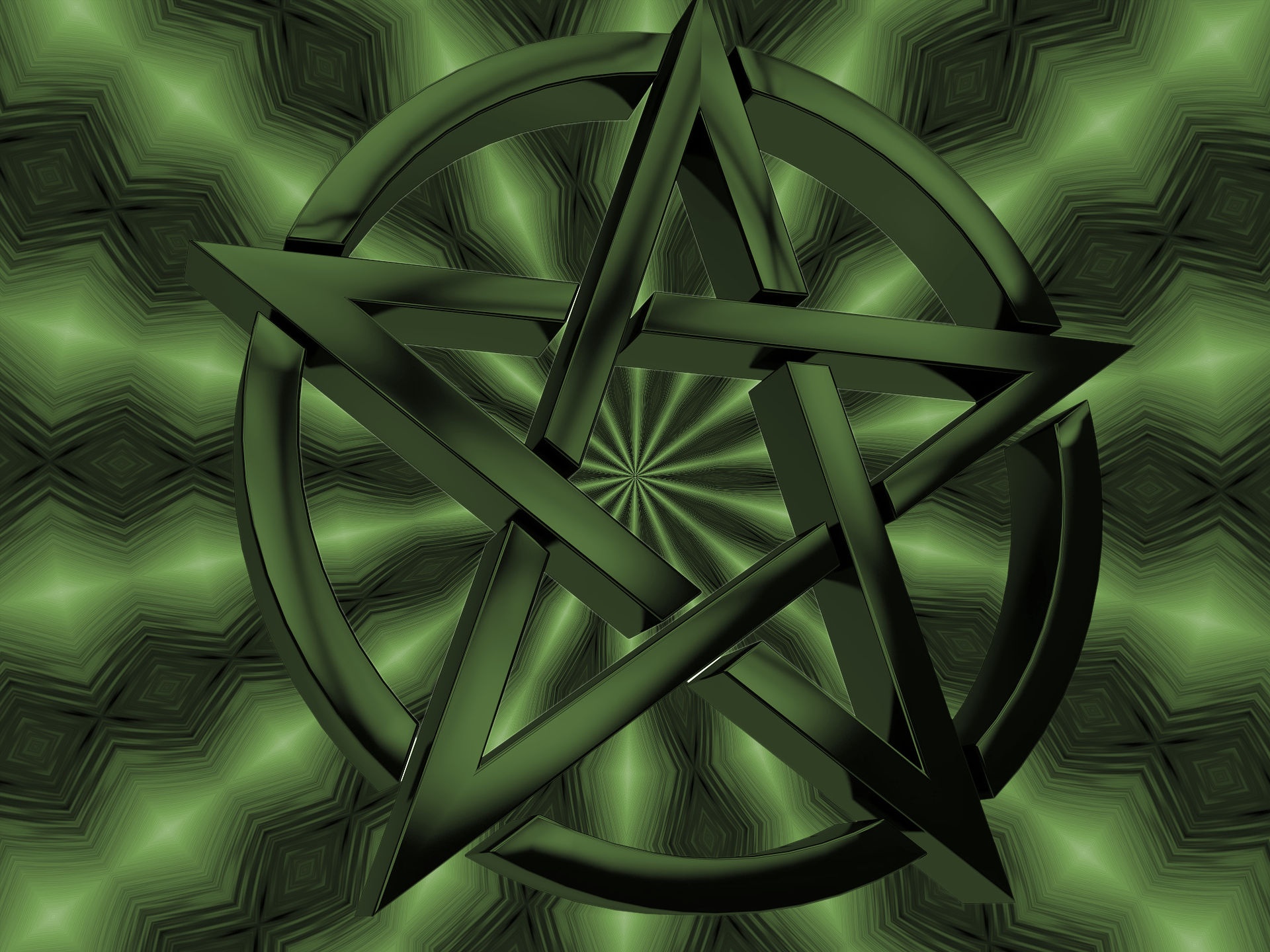 Pentagram Symbol Green Free Photo - Illustration - HD Wallpaper 