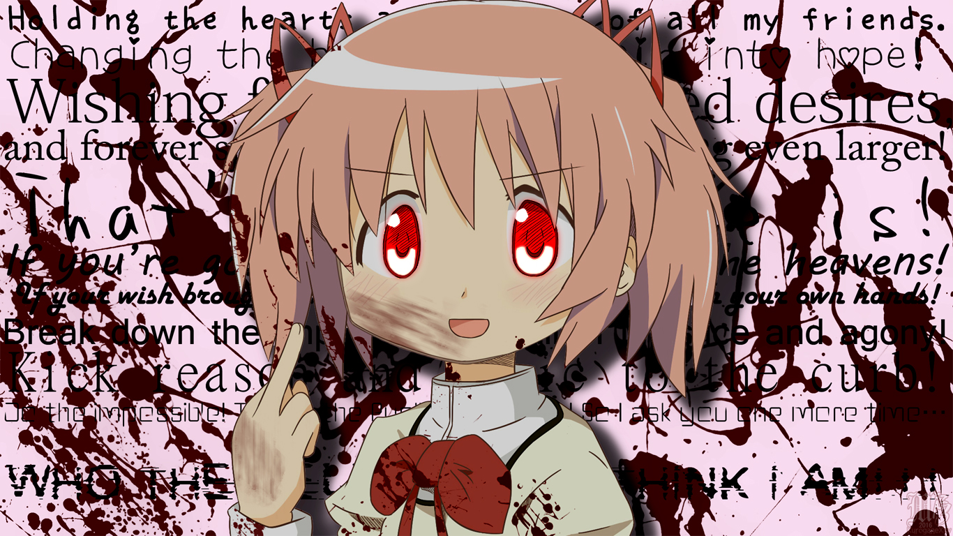 Shaft , Puella Magi Madoka Magica, Madoka Kaname, Vector - Cartoon - HD Wallpaper 