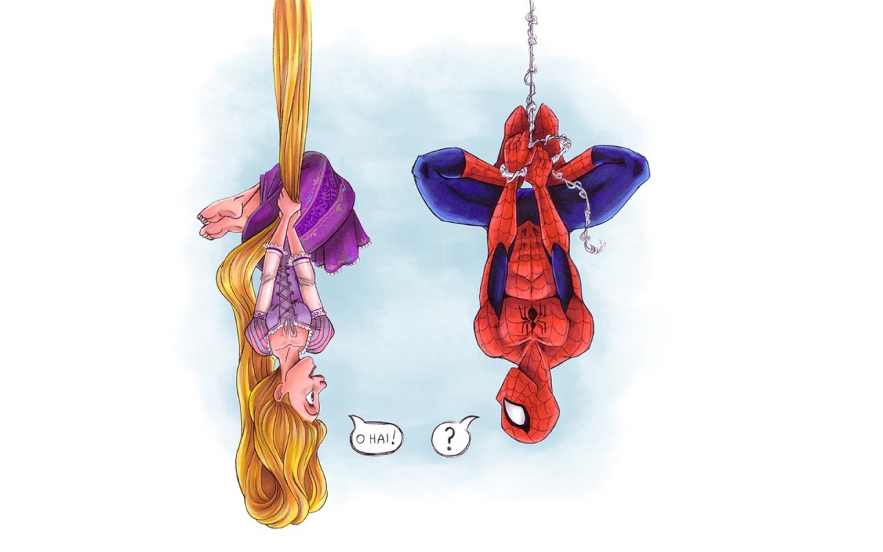 Rapunzel & Spider Man Wallpapers - Рисунки О Человек Паук - HD Wallpaper 