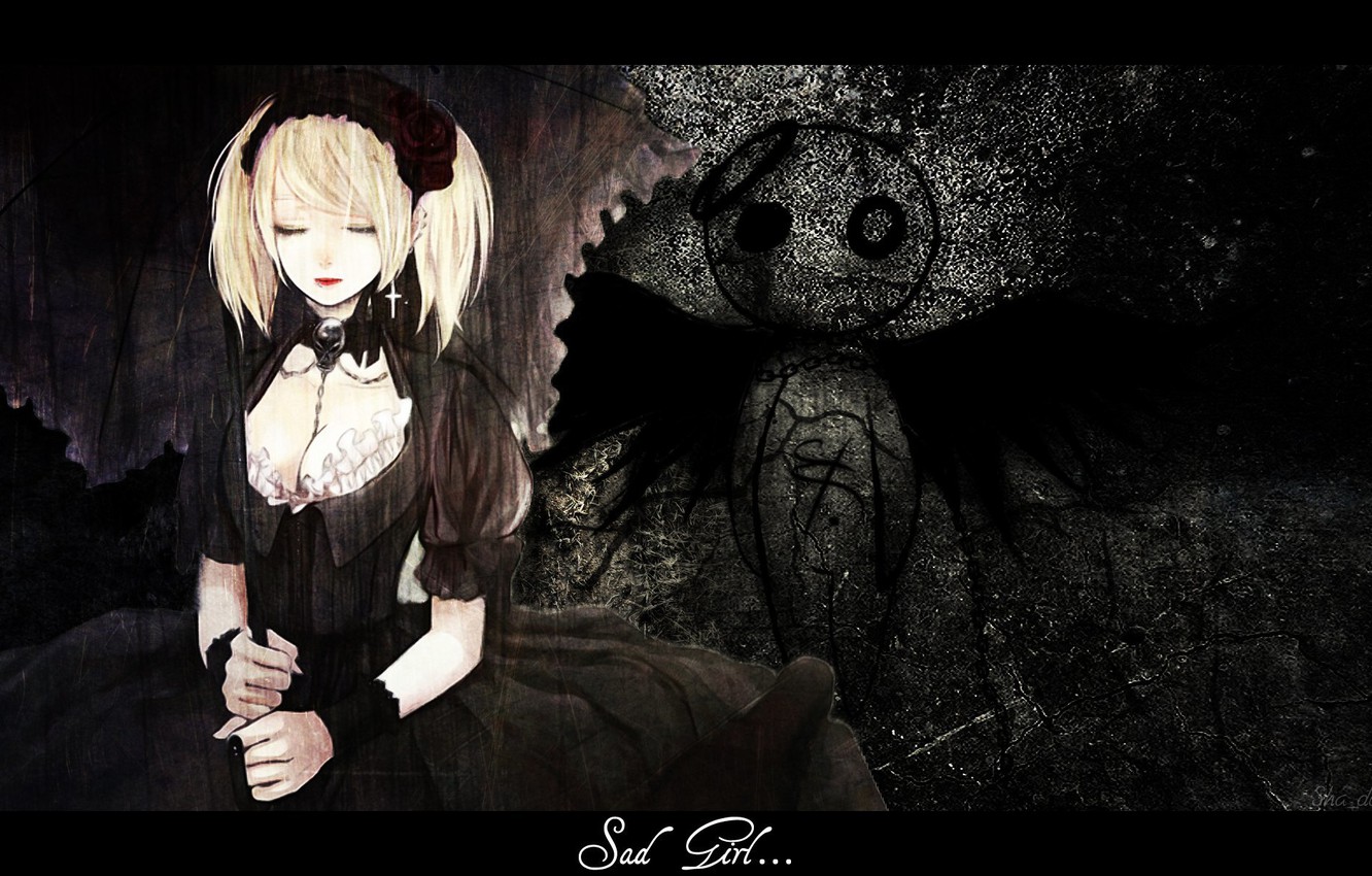 Photo Wallpaper Wall, Skull, Angel, Chain, Symbol, - Gothic Lolita Anime - HD Wallpaper 