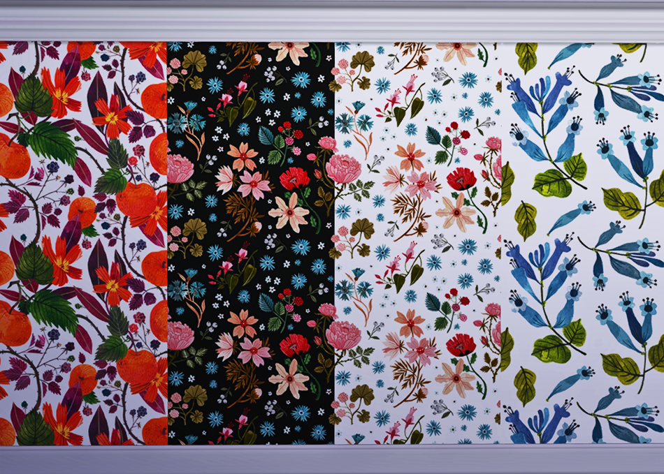 Sims 4 Floral Wallpaper Set - HD Wallpaper 