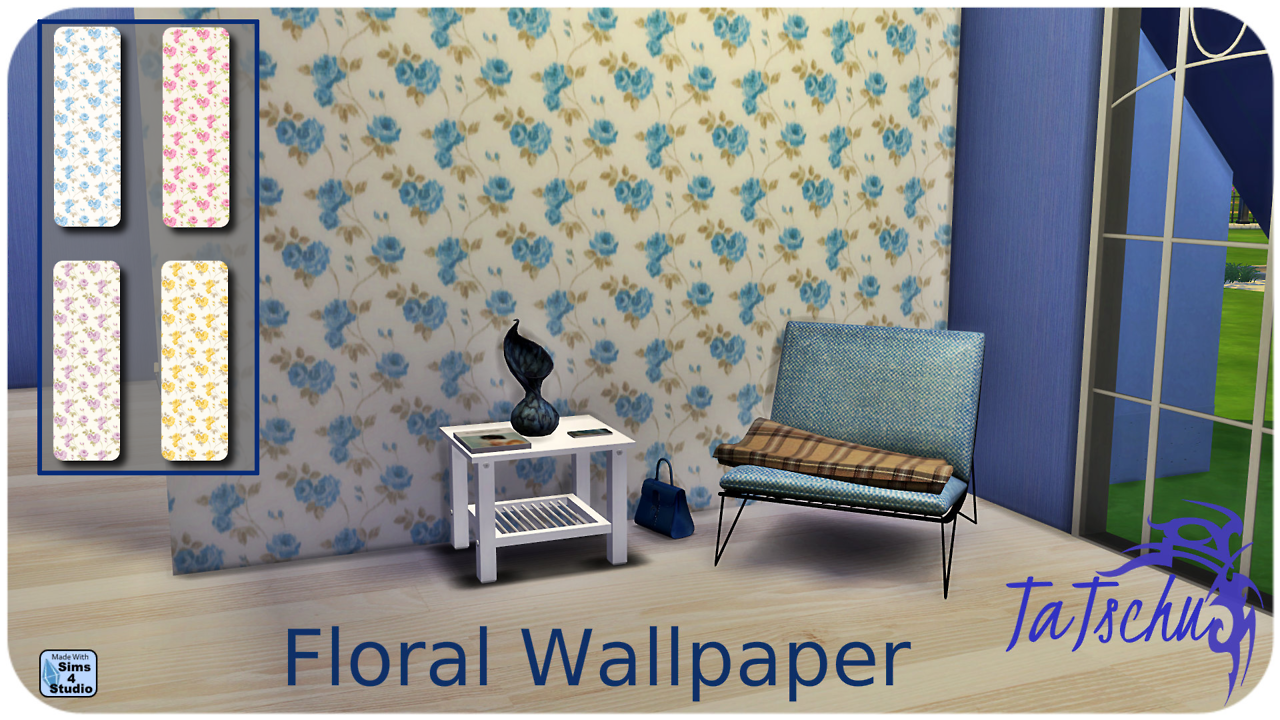 New Wallpaper For Your Sims Home 
floral Wallpaper - Table - HD Wallpaper 