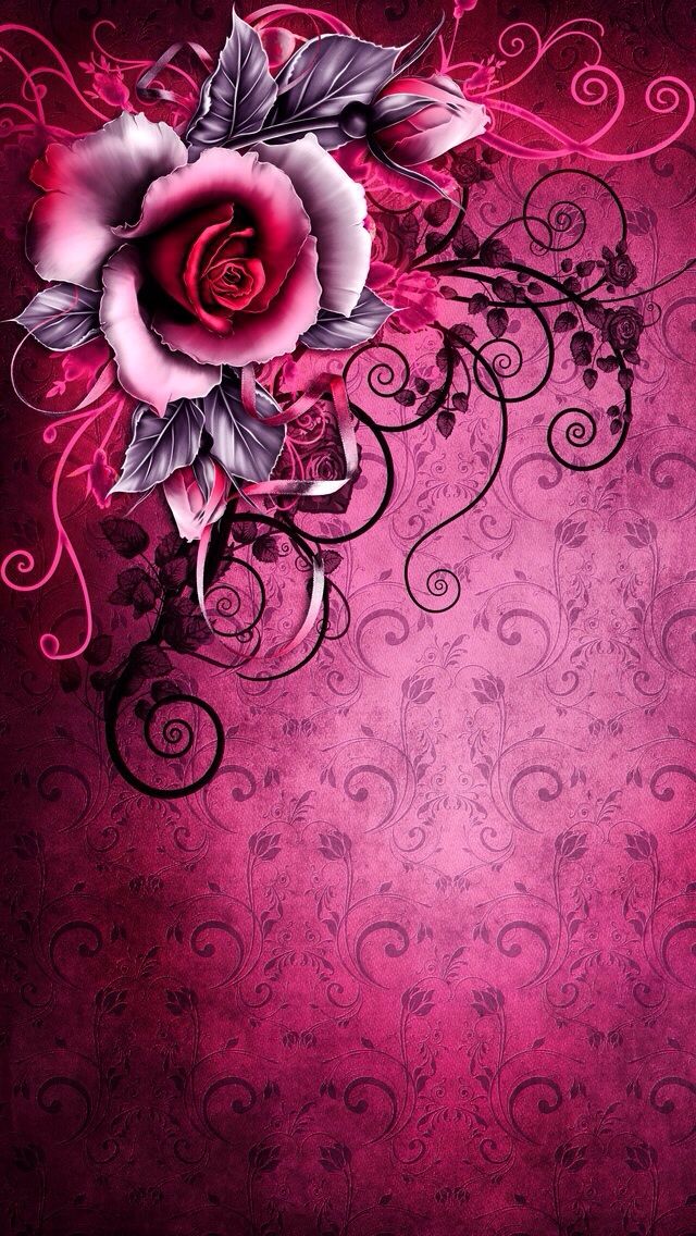 Pink And Black Iphone - HD Wallpaper 