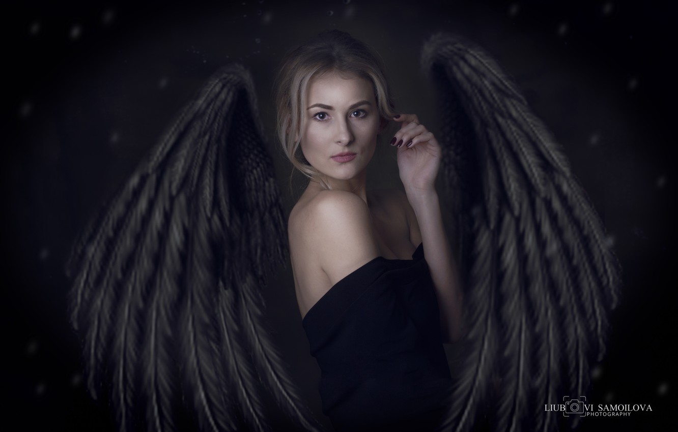 Photo Wallpaper Gothic, Angel, Fantasy, Devushka, Portrait - Angel - HD Wallpaper 