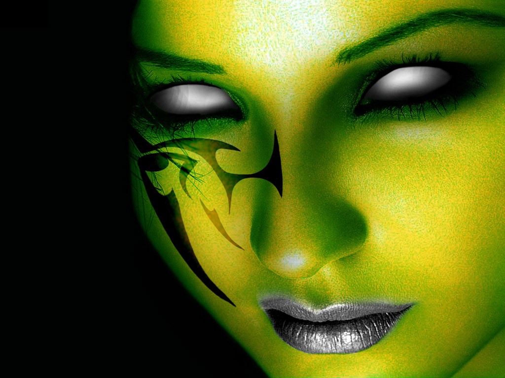 Horror Wallpaper All Green - HD Wallpaper 