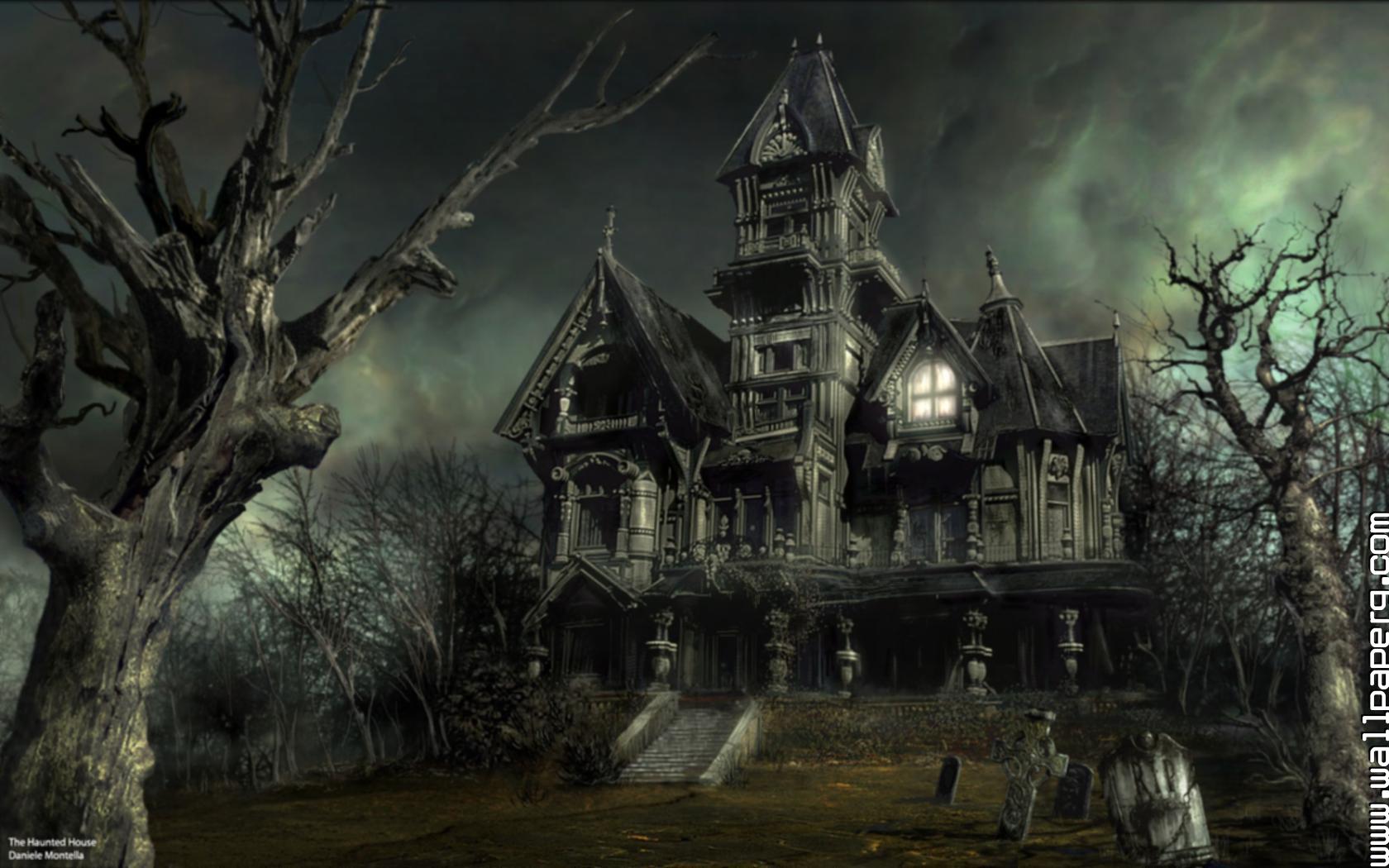 Haunted House Halloween Scenes - HD Wallpaper 