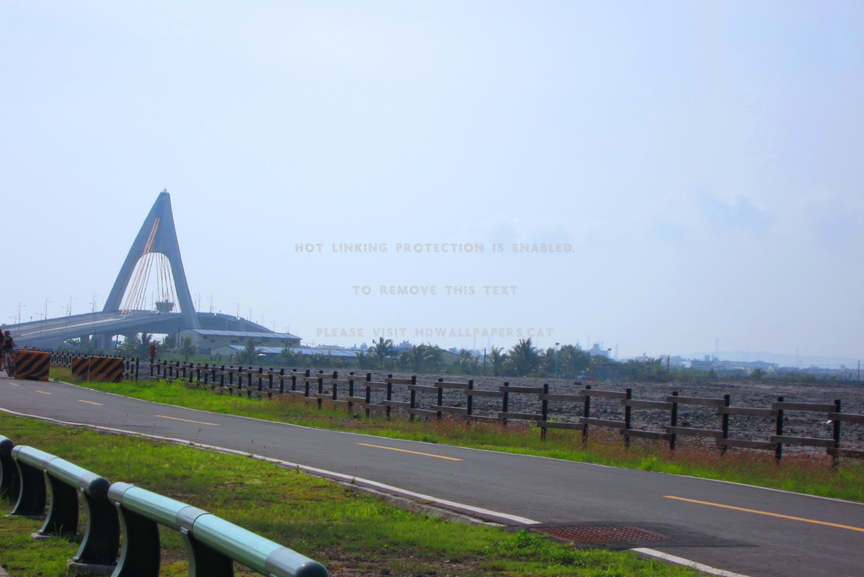 Bridge Grass Fence Rode Architecture - Freeway - HD Wallpaper 