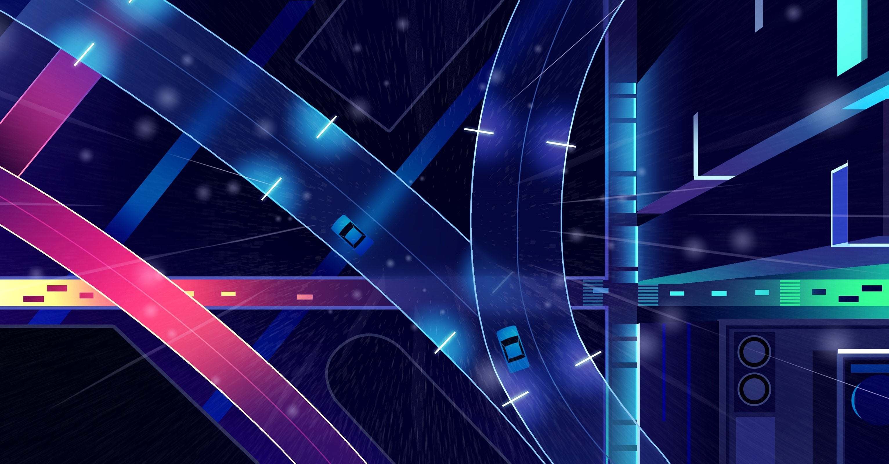 Rain And Highway Wallpaper - 酷 炫 颜色 - HD Wallpaper 